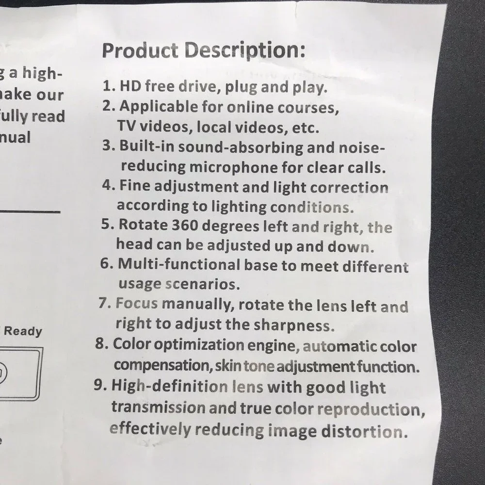 HD Webcam with microphone USB Connection
